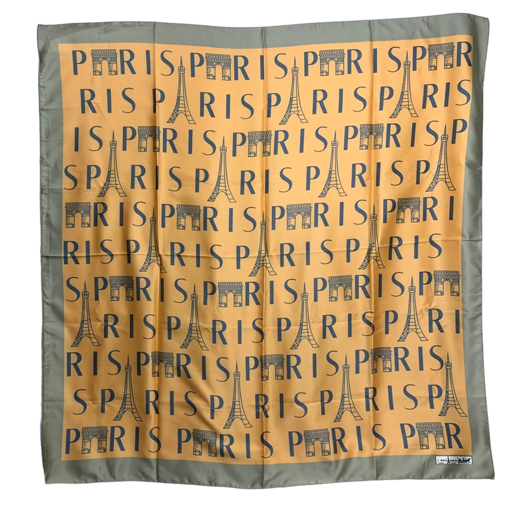 J. Mico Sancho Scarf Paris Eiffel Tower Polyester 33.5"x34.5"